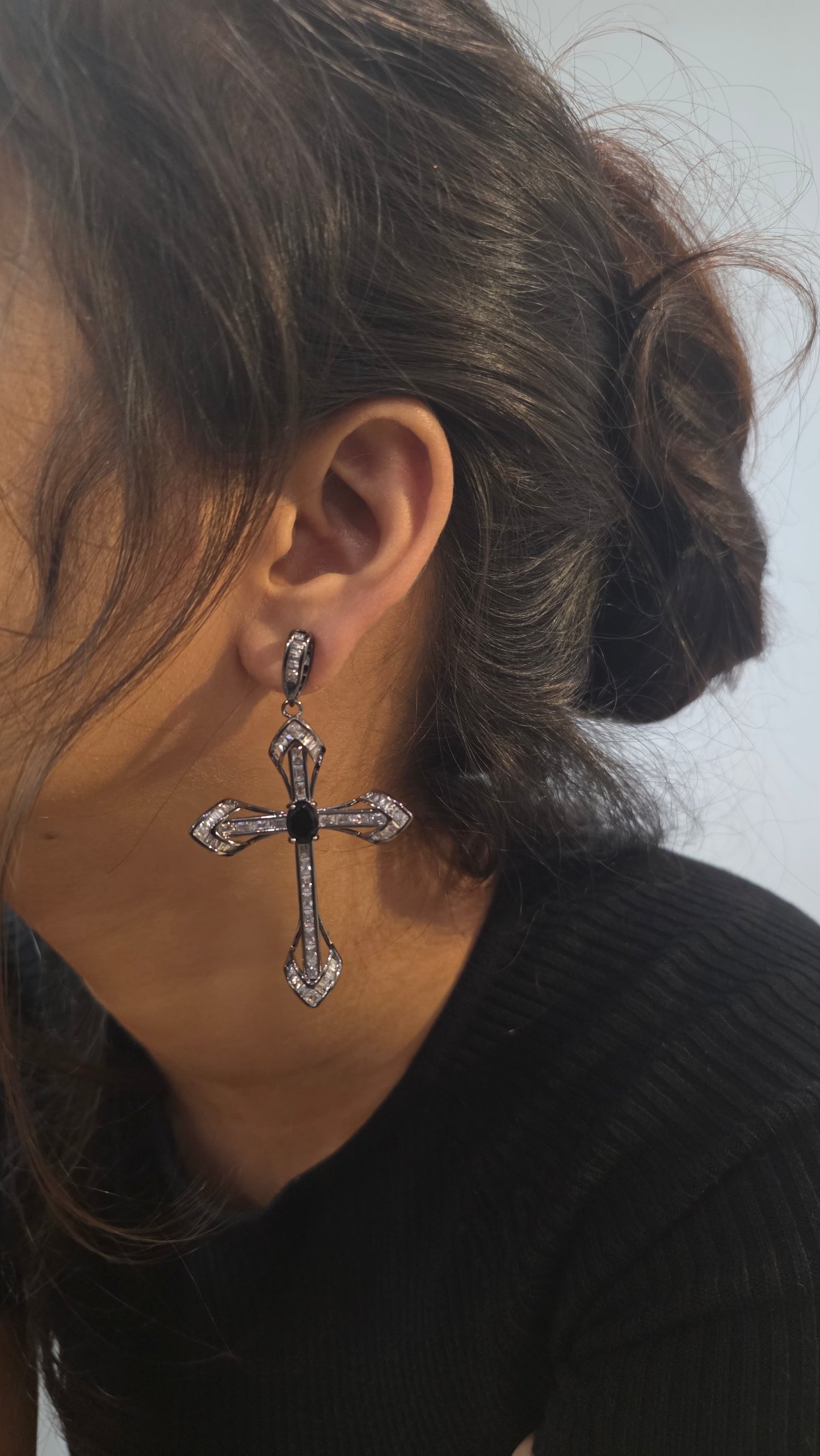 Obsidian Cross Drops