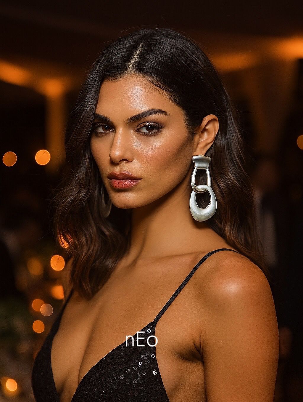 Silver Impact Curve Danglers - Earring - Statement Jewellery by nEo Near Earth Object