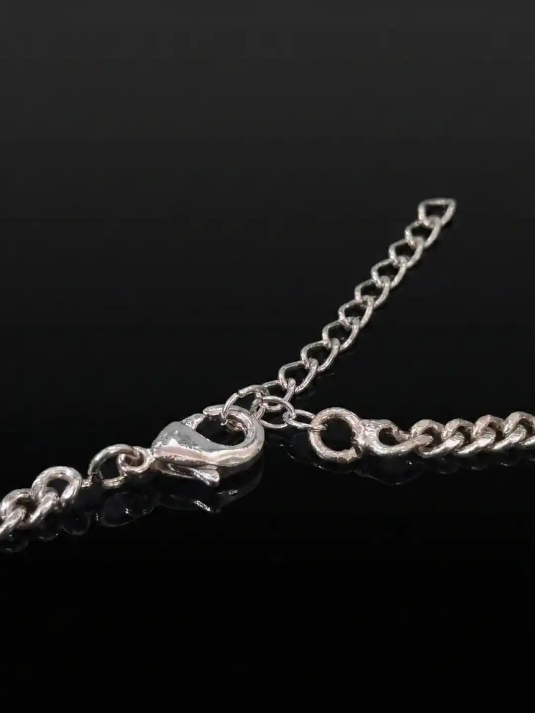 Lock Closeup of Silver Statement Choker with CZstone - Stardust Drop Necklace