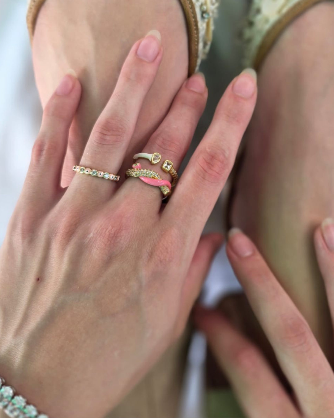 Blush Aura Ring - (Stack of 3)