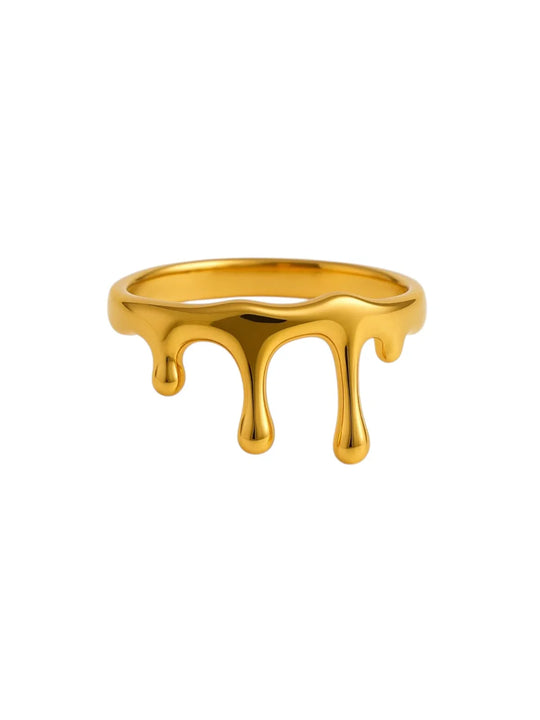 Gold Ring with a dripping design | Statement Ring | Asymmetrical Ring | neo jewelry