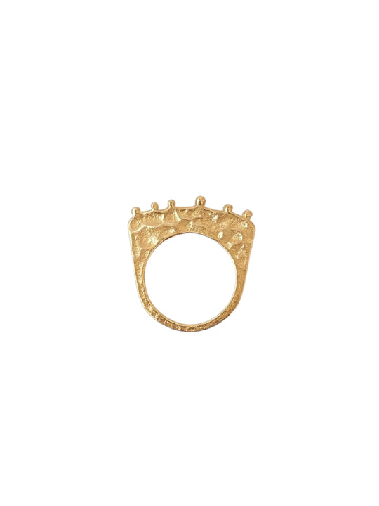 Gold ring with intricate design | Statement Ring | Asymmetrical Ring | neo jewelry