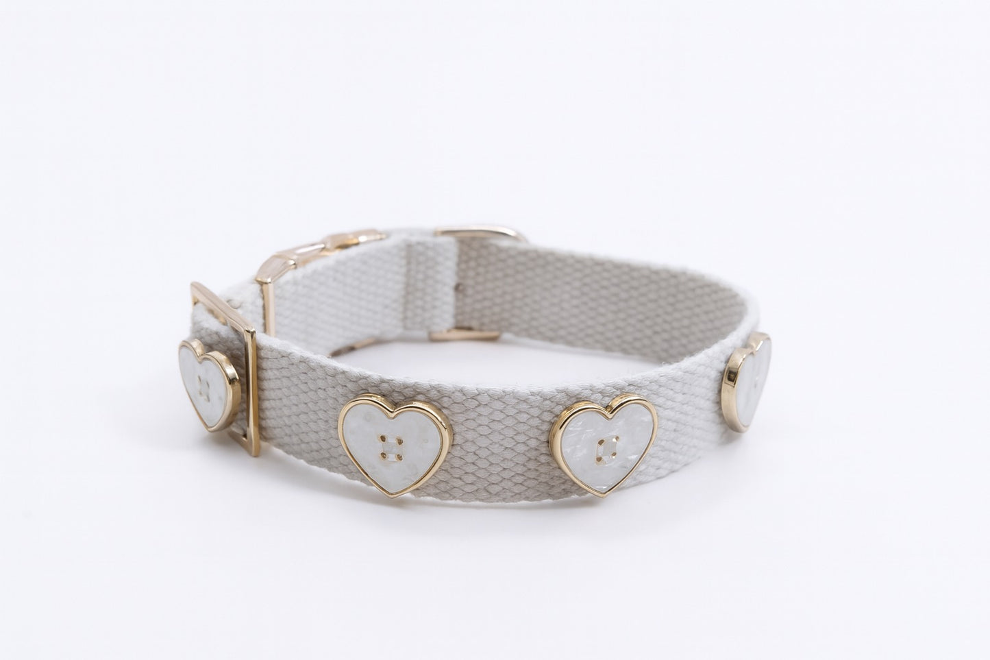 Organic White Heart Pet Collars