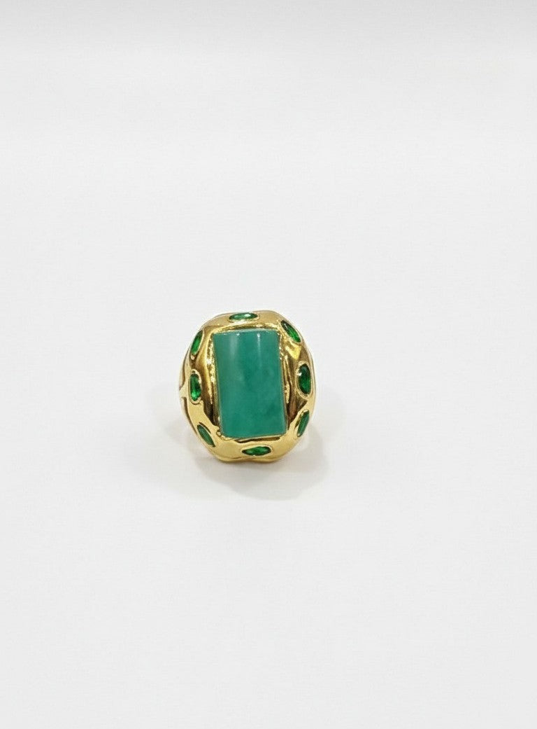 Green Nebula Stone Ring
