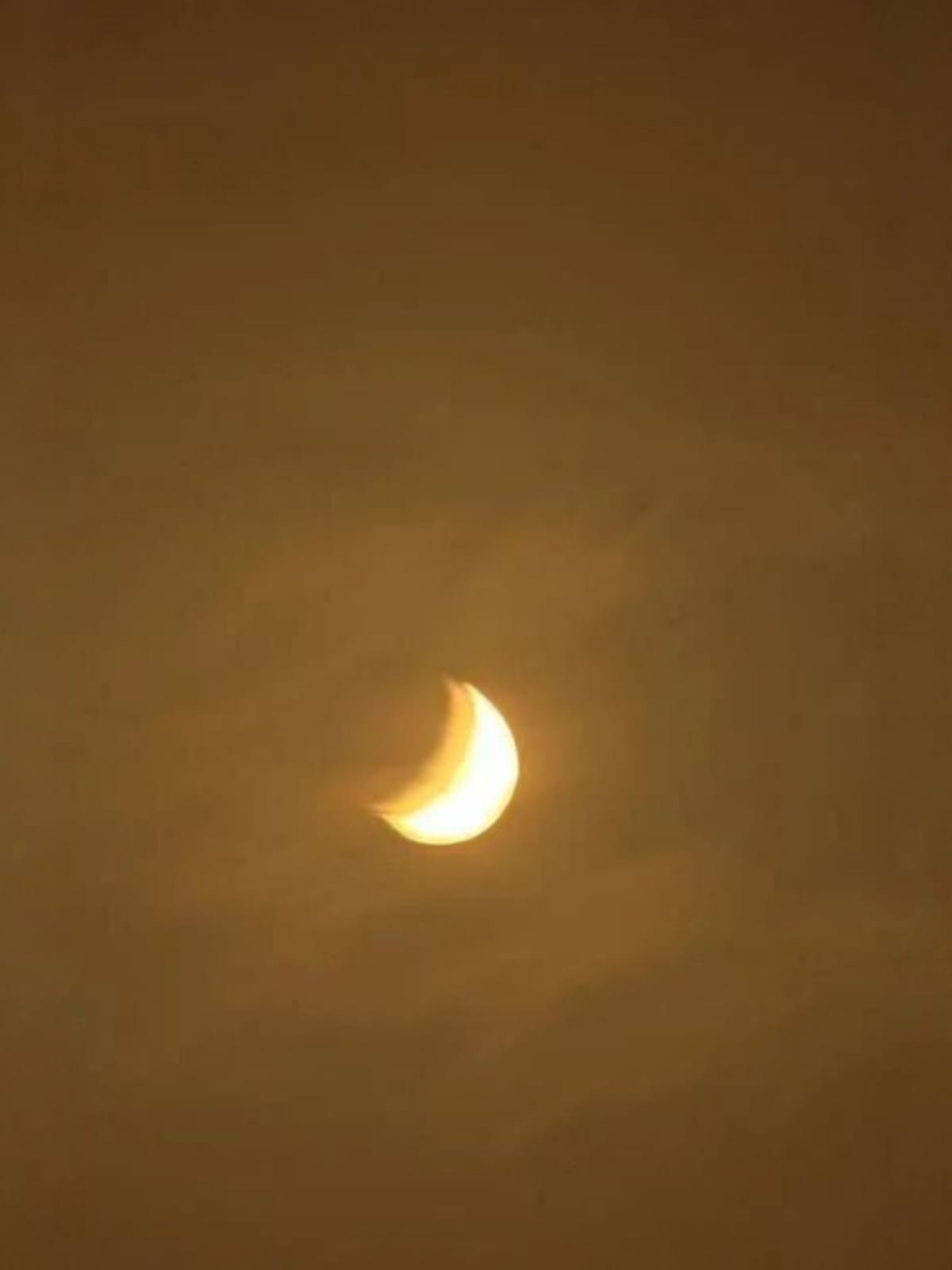 Partial solar eclipse with a crescent moon against a dark sky | Statement Earrings | neo jewelry
