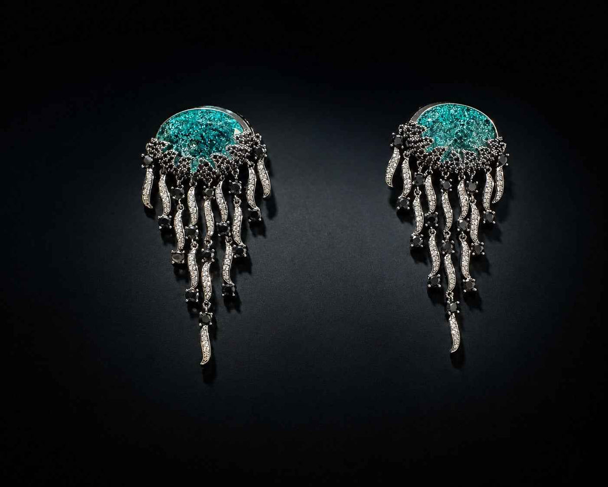 Moonlit Cascade Earring