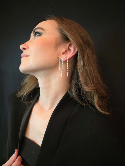 Silver Plated Earrings Starfall Earrings