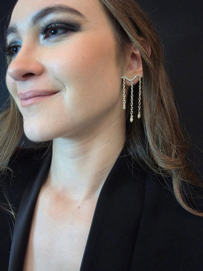 Silver Plated Earrings Starfall Earrings