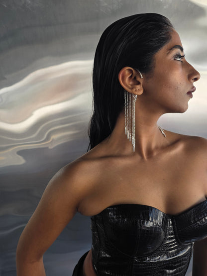 Stellar Spikes Crome Ear Cuffs