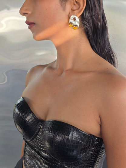 Planet Cluster Crome Earring