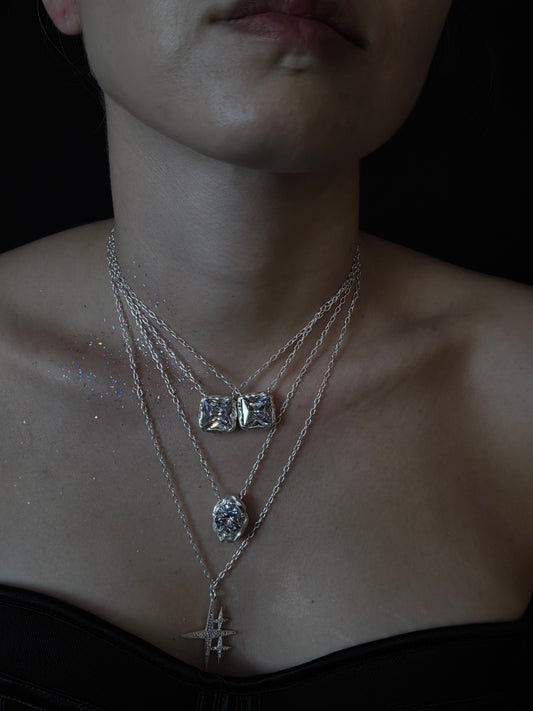 Near Earth Object | Silver Triple Chain 