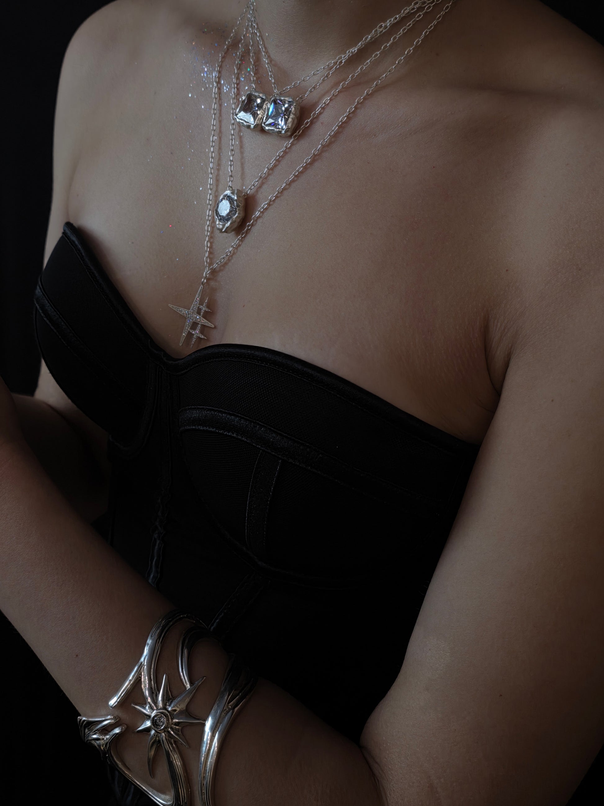 Near Earth Object | Triple Chain Necklace