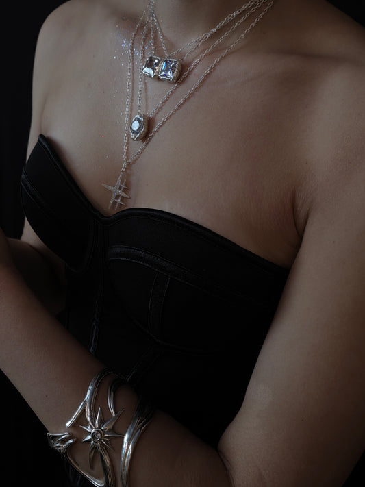 Near Earth Object | Triple Chain Necklace