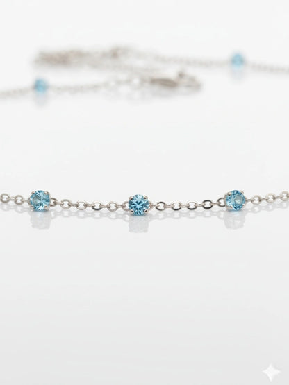 Aqua Orbit Necklace crafted in 925 silver