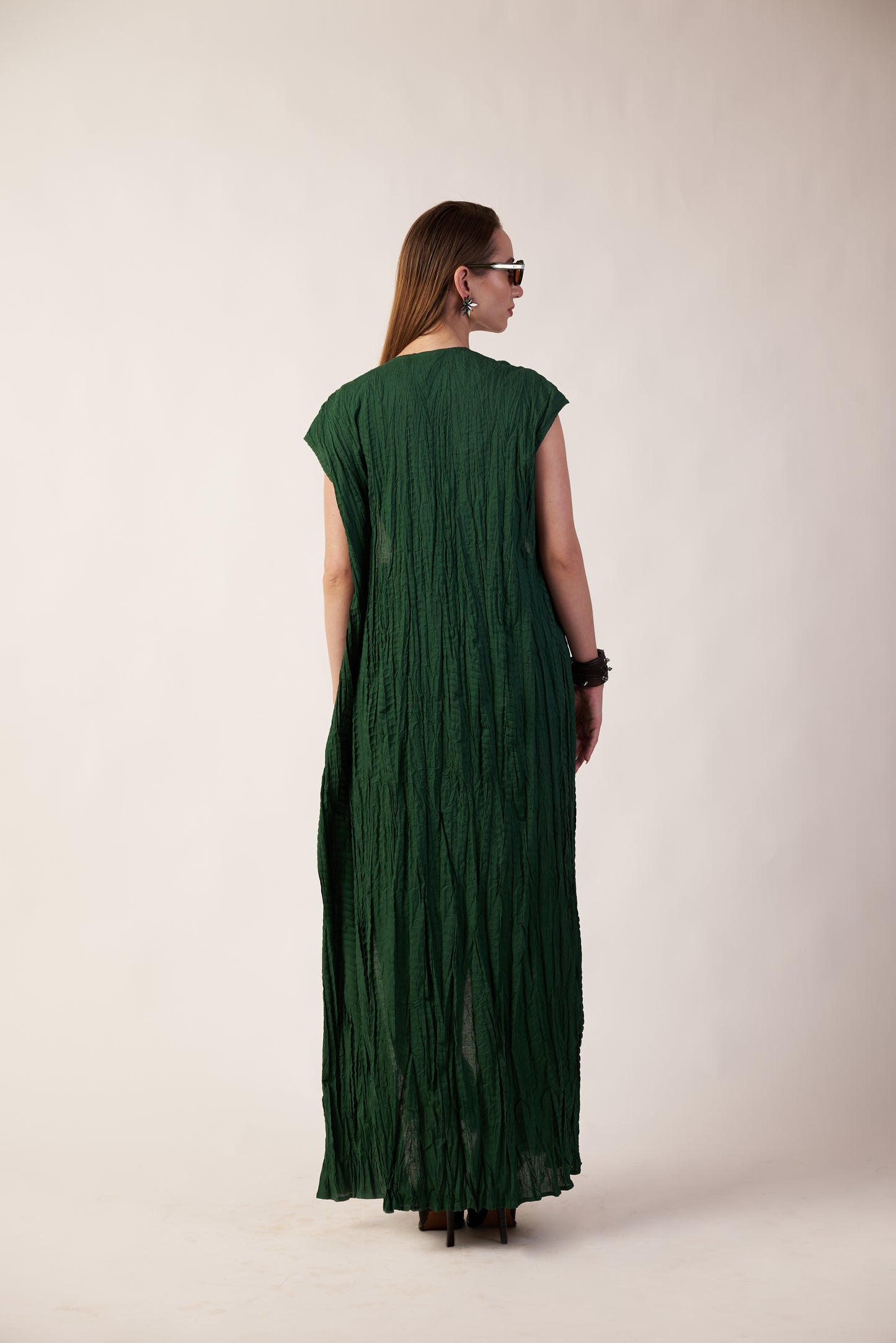 Aurora Co-Ord Set : Woman wearing a green dress - near Earth object | Women Co-ord Set | Pret Clothes | nEo Clothes.