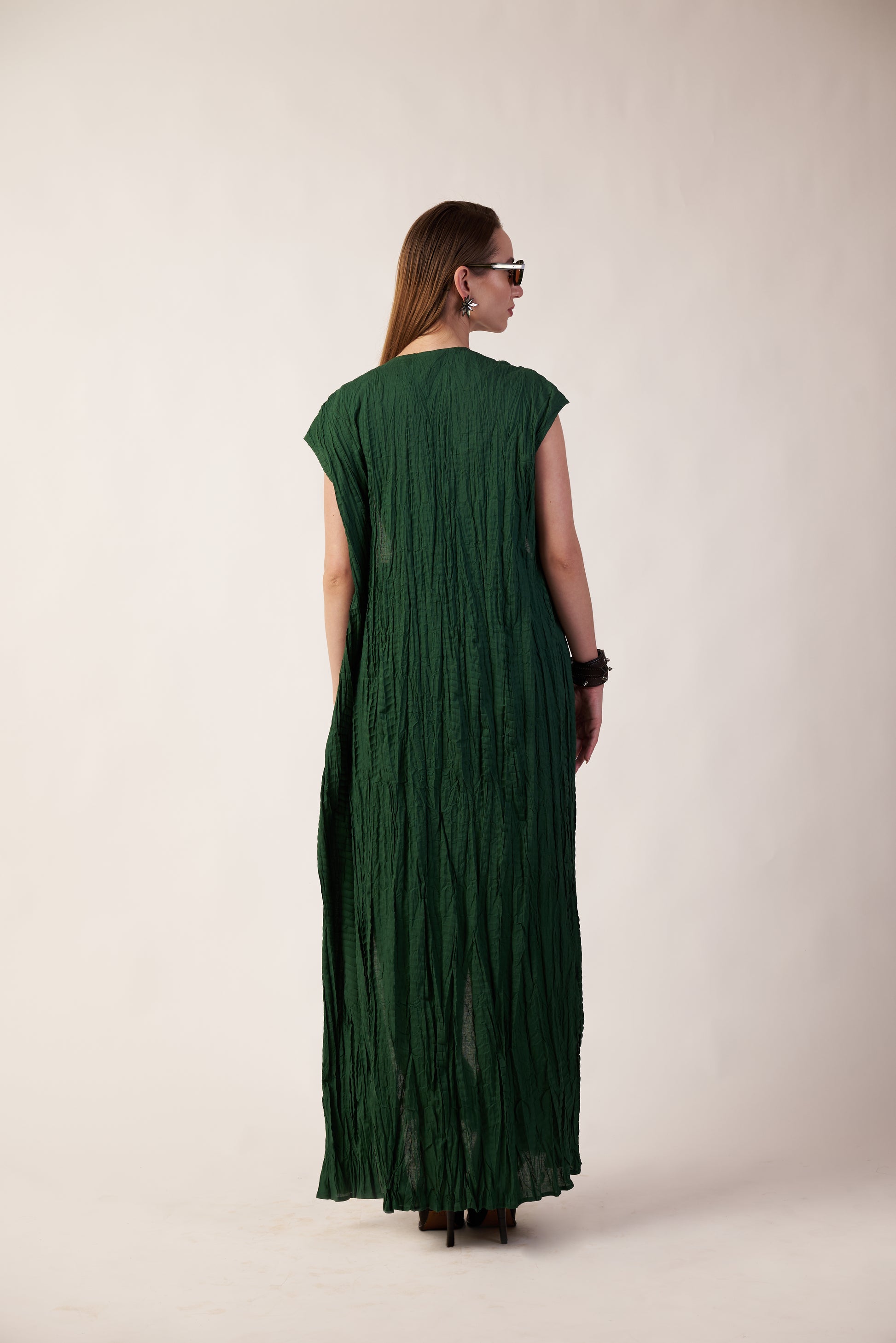 Aurora Co-Ord Set : Woman wearing a green dress - near Earth object | Women Co-ord Set | Pret Clothes | nEo Clothes.