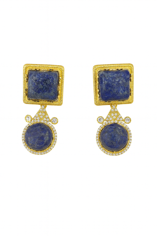 Blue Gemstone Heirloom Earring - Heritage  jewelry by nEo