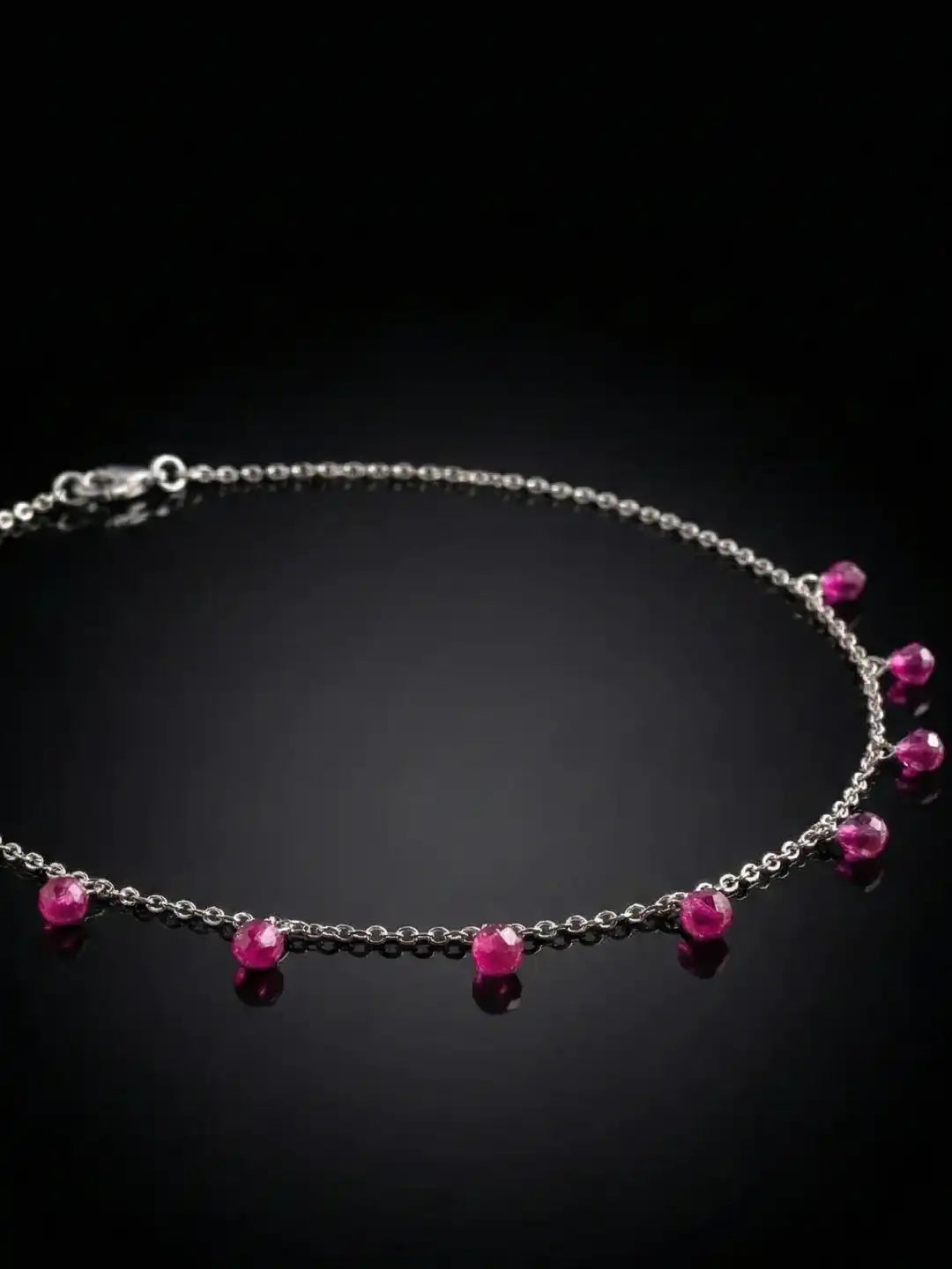 Silver Blush Orbit Necklace with pink gemstone crafted in 925 silver.
