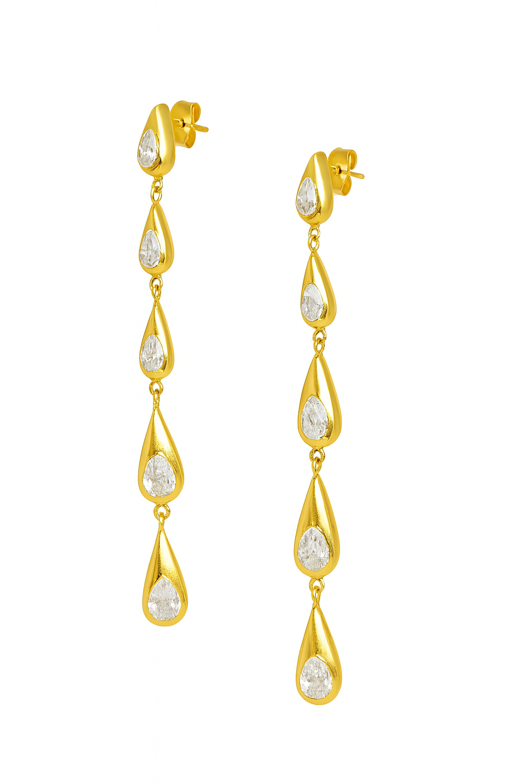 Golden Earrings with teardrop-shaped design | Statement Earring | neo jewelry