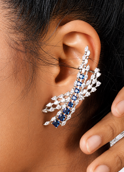 Sapphire Cascade Ear Cuff