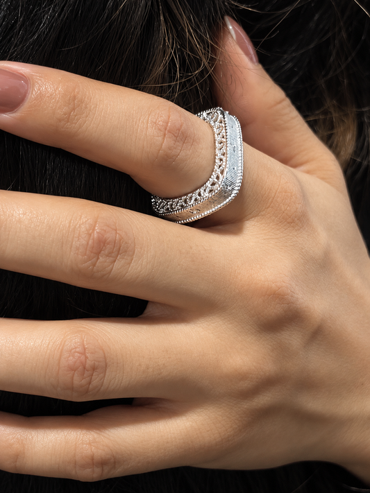 Silver Crescent Ring