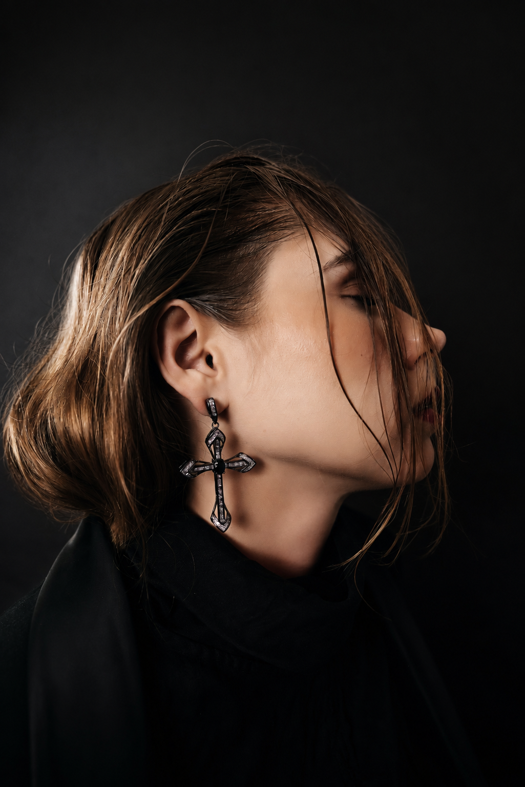Obsidian Cross Drops - NearEarthobject