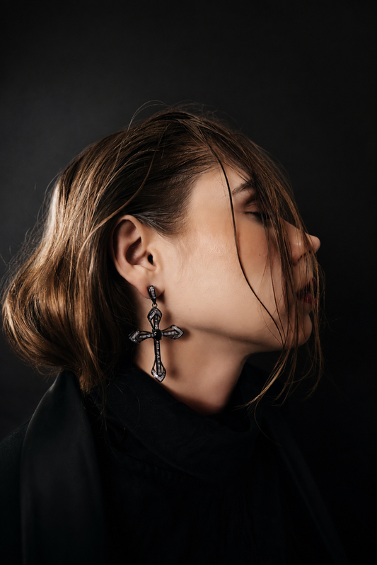 Obsidian Cross Drops - NearEarthobject