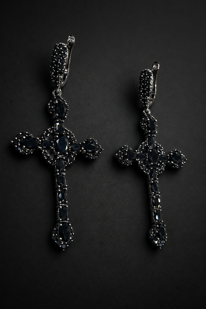 Black Onyx Cross Drops (Man)