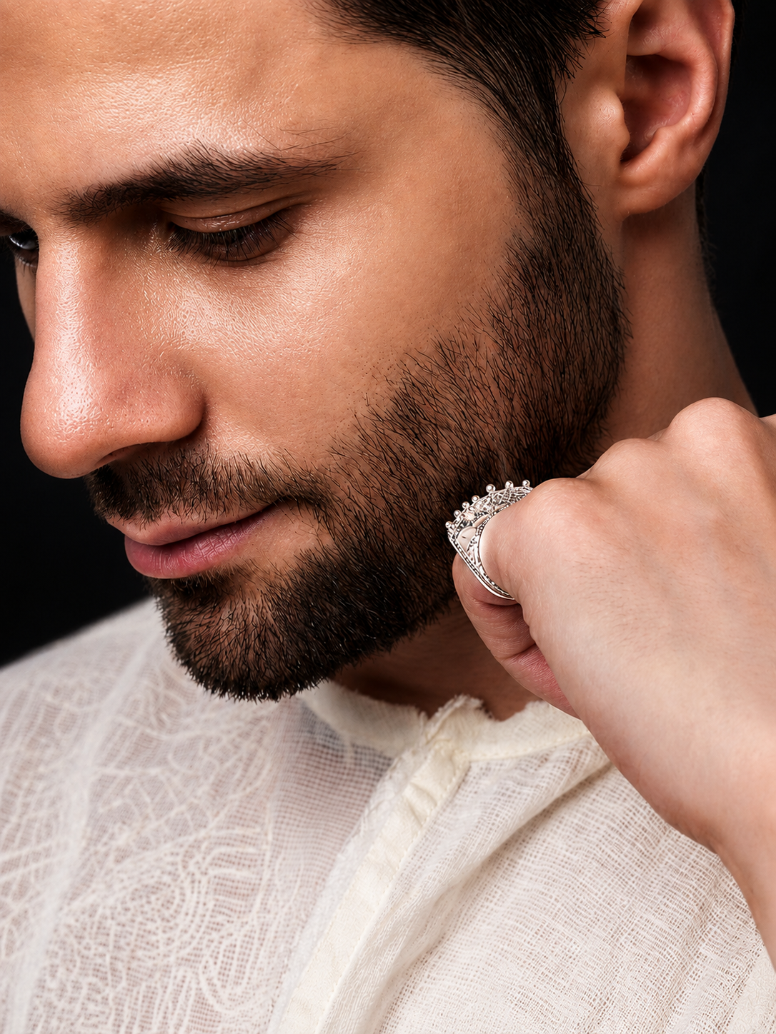 Aurora Crest Crome Ring (Man)