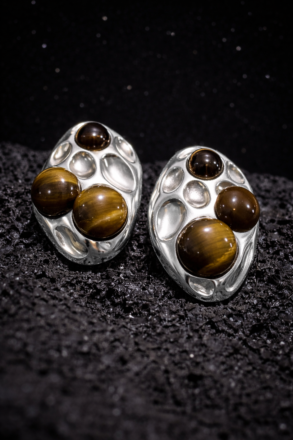 Planet Cluster Crome Earring