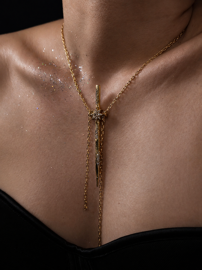 Golden Astral Spike Necklace