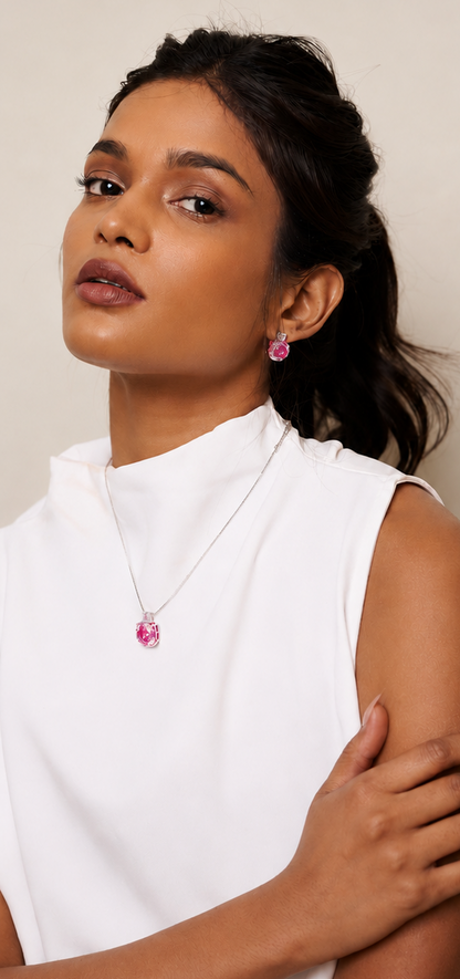 Fuchsia Star Earrings