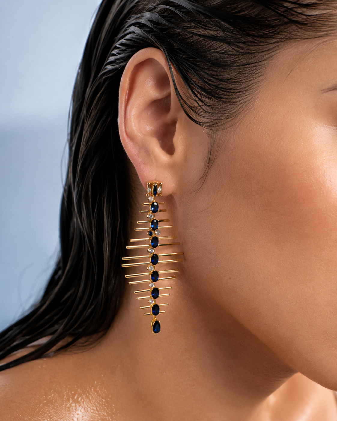 Sapphire Edge Earrings