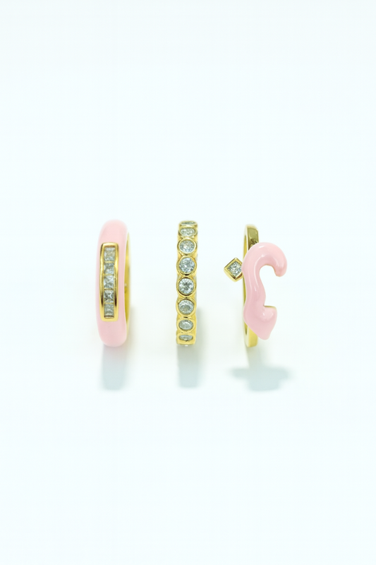 Blush Mirage Rings - (Stack of 3)