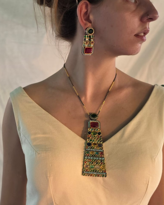 Colorful Regal Prism Set Necklace & Earrings - Heritage Jewelry by nEo