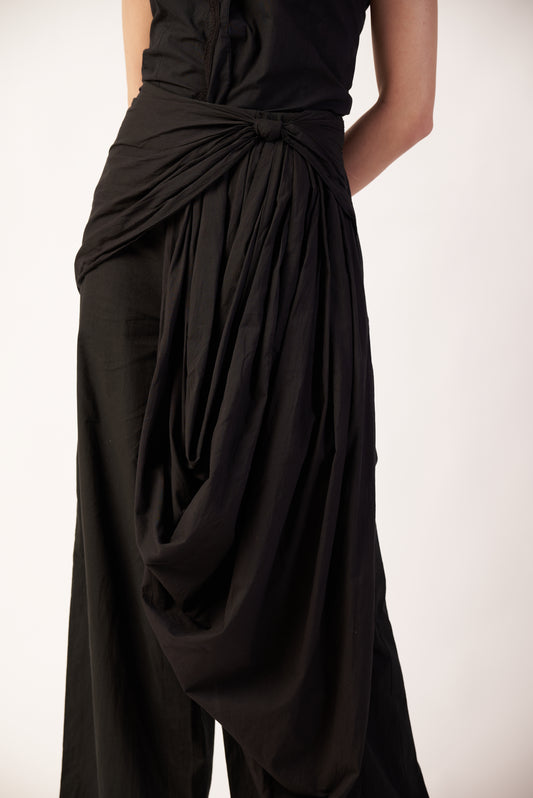 Dark Matter Pant : Black draped design pant - near Earth object  | Women's Pants | Bottoms | Pret Clothes | nEo Clothes.