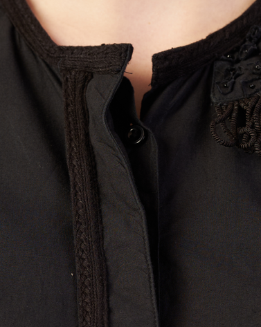 Dark Matter Set : Close-up of a black Top with intricate detailing - near Earth object | Women's Top | Top | Pret Clothes | nEo Clothes