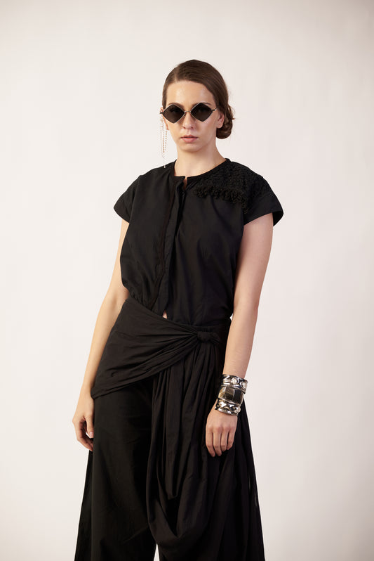 Dark Matter Set : Woman wearing a black dress - near Earth object | Women Co-ord Set | Pret Clothes | nEo Clothes.