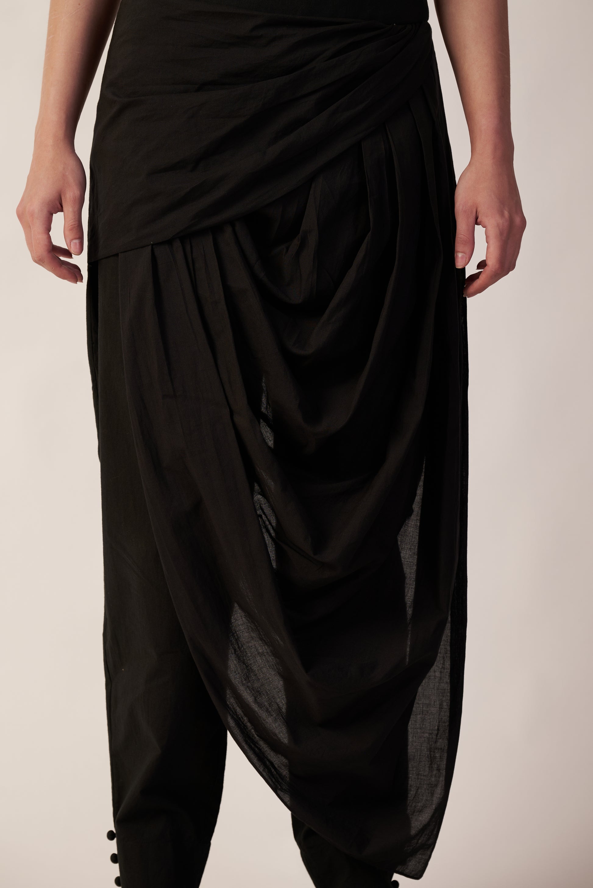 Dark Matter Set - Black draped garment - near Earth object | Women Co-ord Set | Pret Clothes | nEo Clothes.