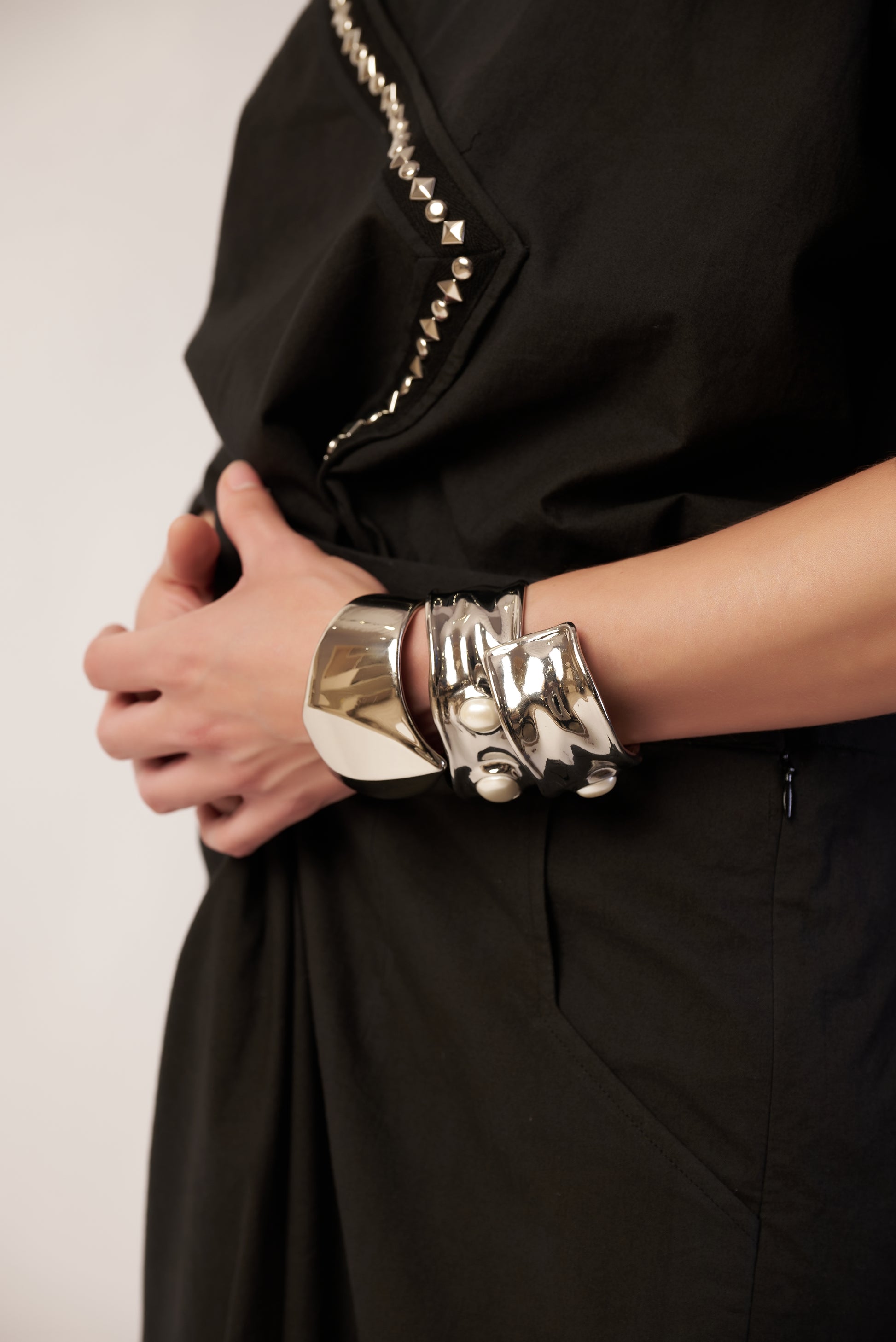 Eclipse Set Person wearing metallic bracelets - near Earth object | Women Co-ord Set | Pret Clothes | nEo Clothes.