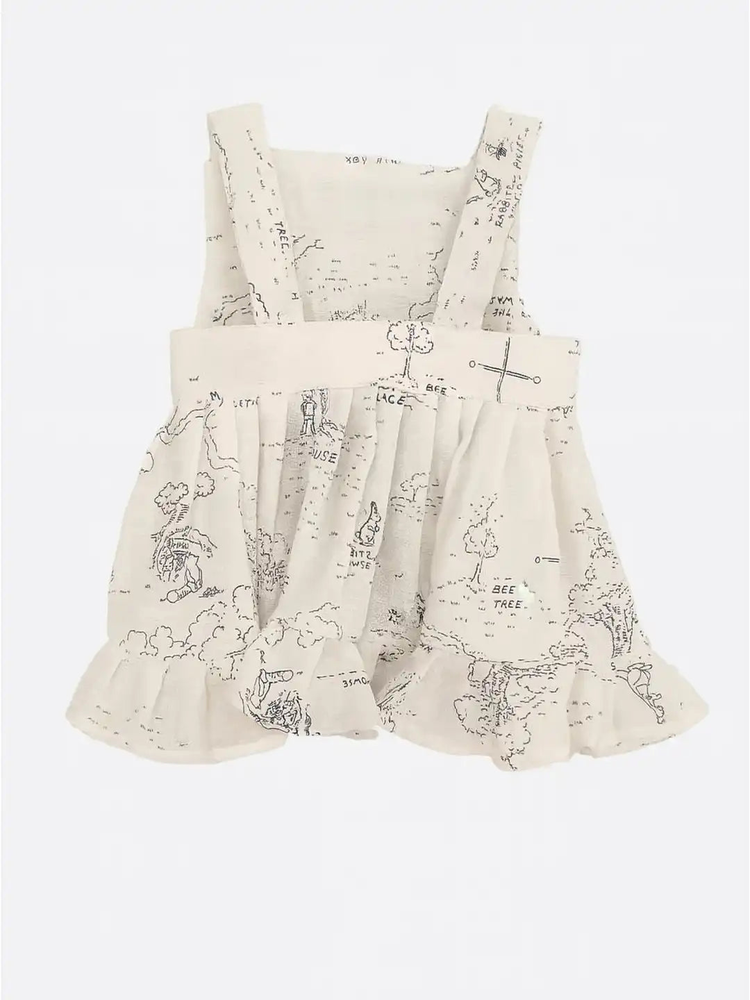 White dress with black floral pattern 