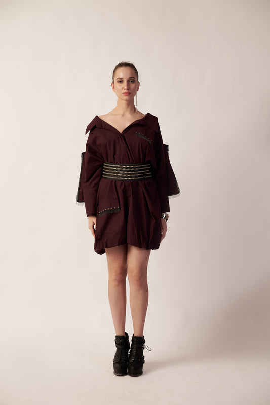 Galactic Rust : Woman wearing a Coca cola dress with a belt - near Earth object | Women Dresses | Pret Clothes | nEo Clothes.