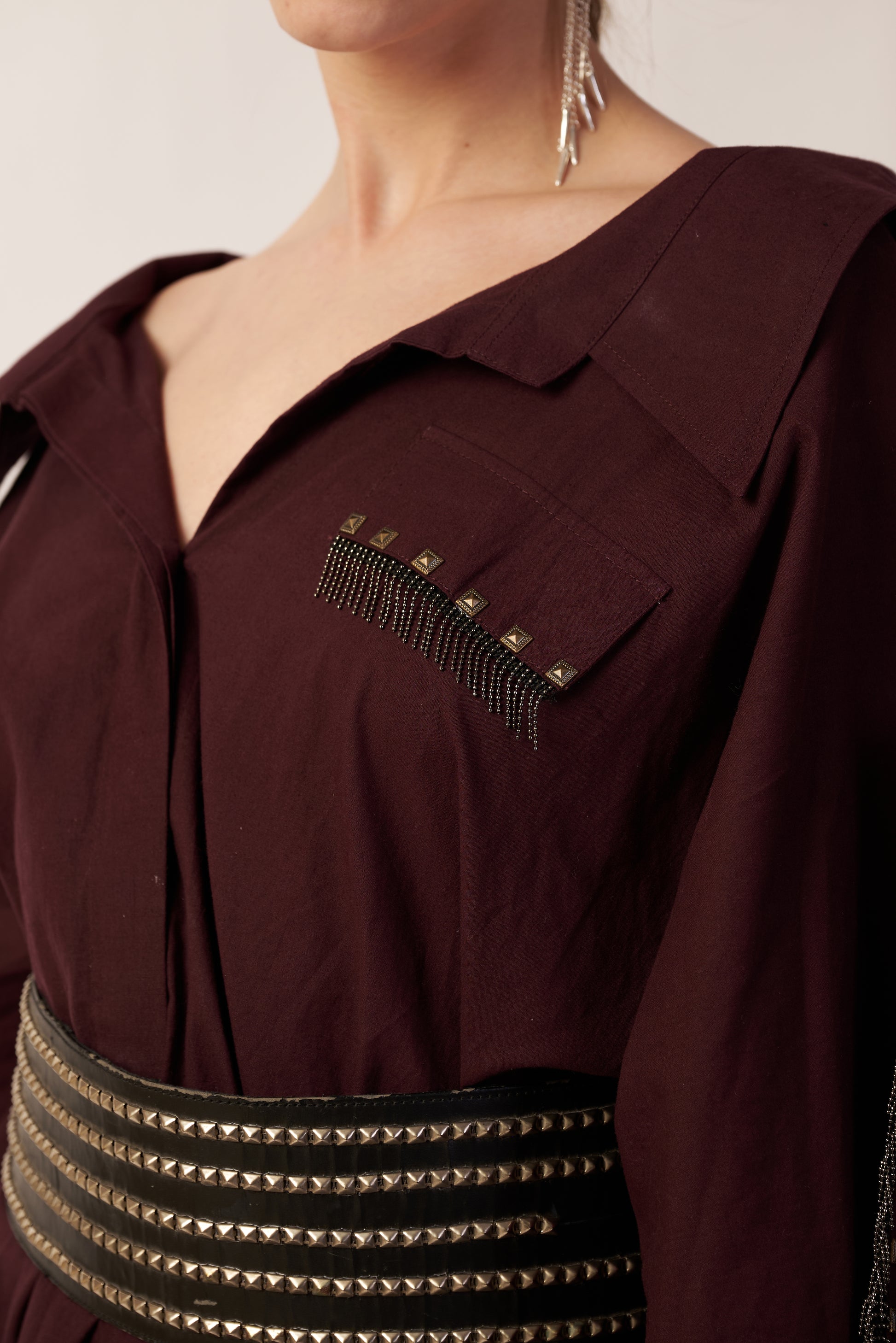 Galactic Rust : Close-up of a Coca cola dress with decorative elements - near Earth object | Women Dresses | Pret Clothes | nEo Clothes.