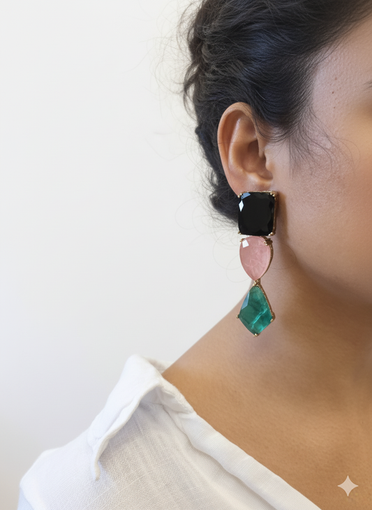 Rajsi Tricolour Drops Earring