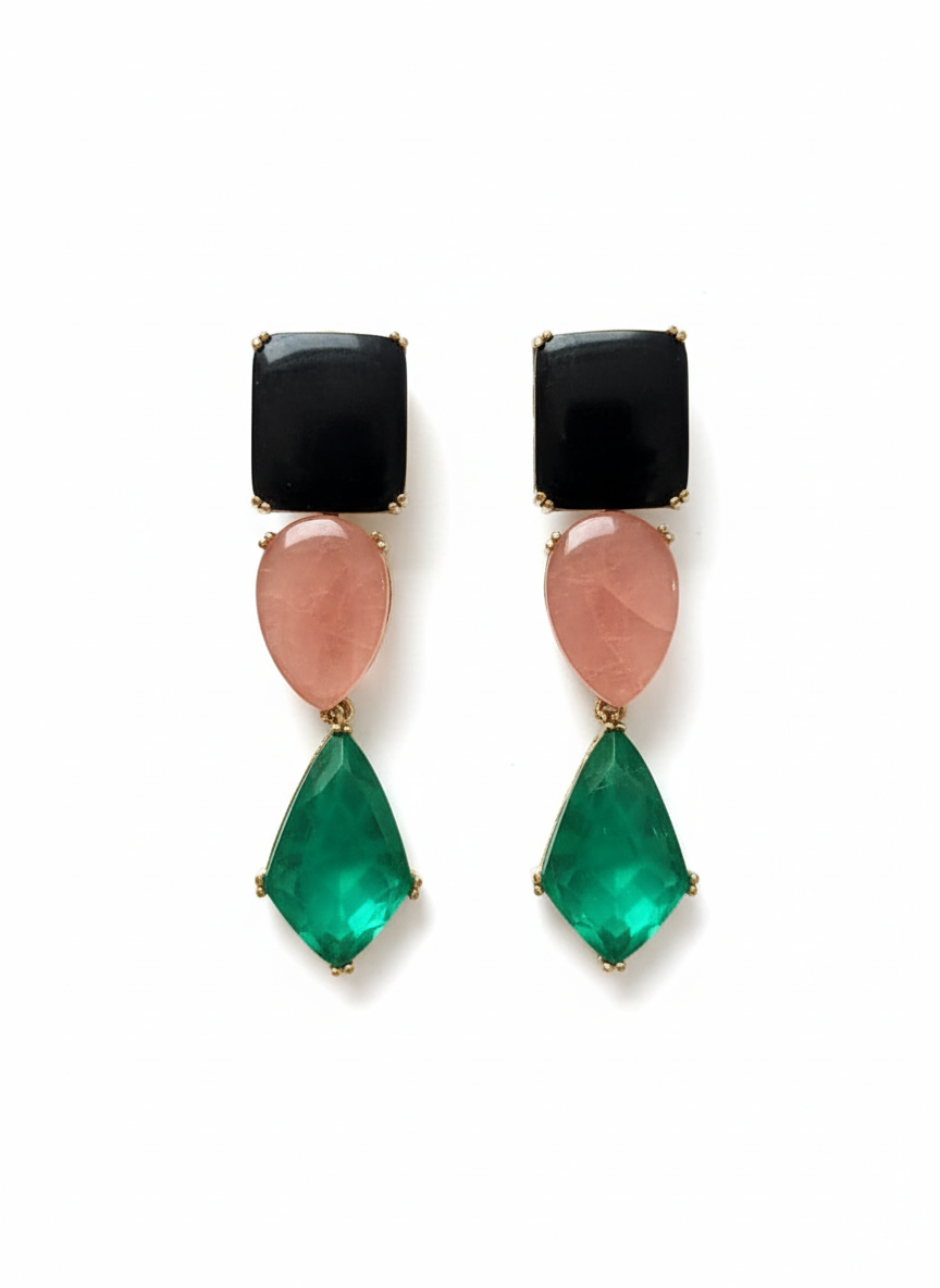 Rajsi Tricolour Drops Earring