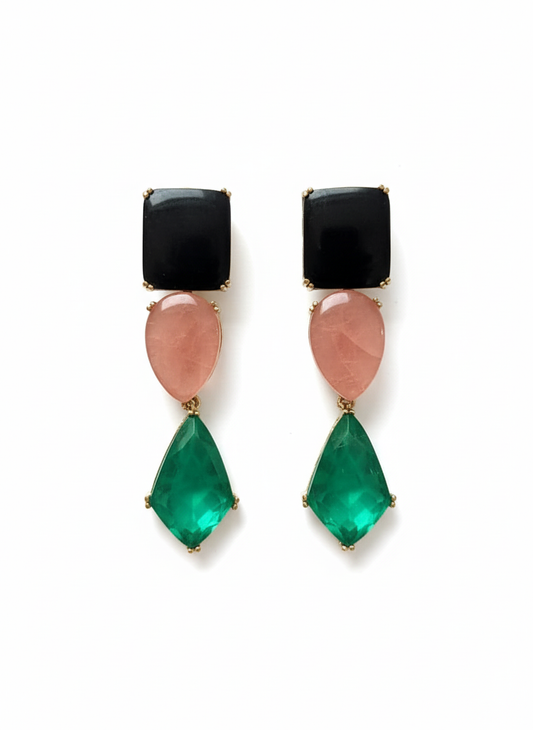 Rajsi Tricolour Drops Earring