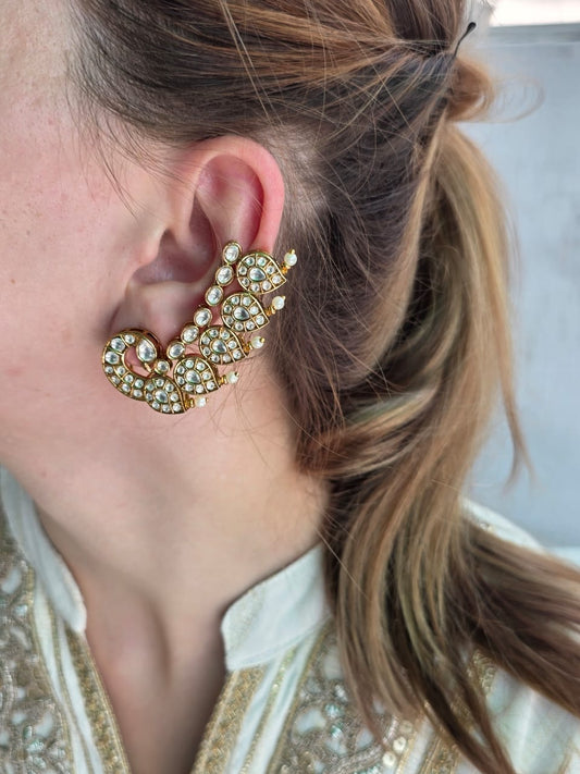 Gemstone Maharani Cascade Ear Cuffs Earrings - Heritage Jewelry by nEo