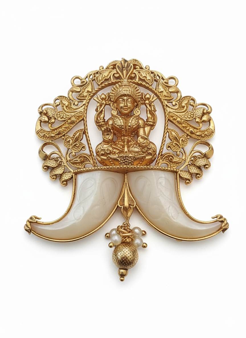Gold Empress Devi Tusk Pendant - Heritage jewelry by nEo