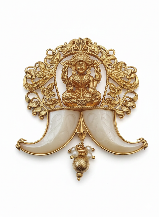 Gold Empress Devi Tusk Pendant - Heritage jewelry by nEo