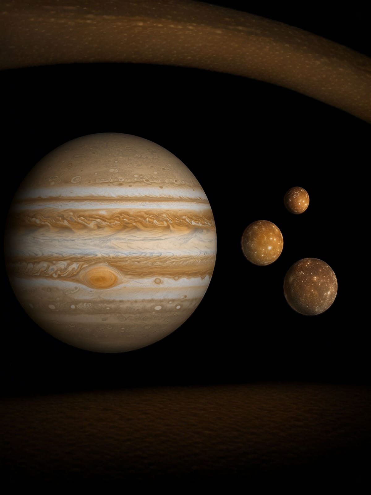 Gold Planet Cluster earrings with brown gemstones - Statement Jewellery by nEo Near Earth Object